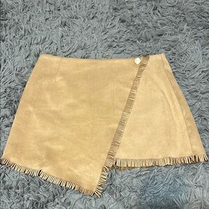 Chic Tan Fringe Skirt